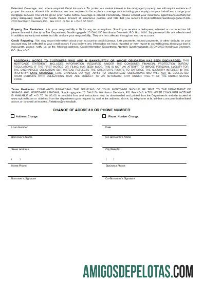 Extrato de hipoteca do Nykredit Bank da Dinamarca, 3 páginas, 3 Scr modelo